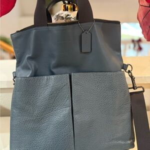 Coach Two-Tone Gray Leather Tote